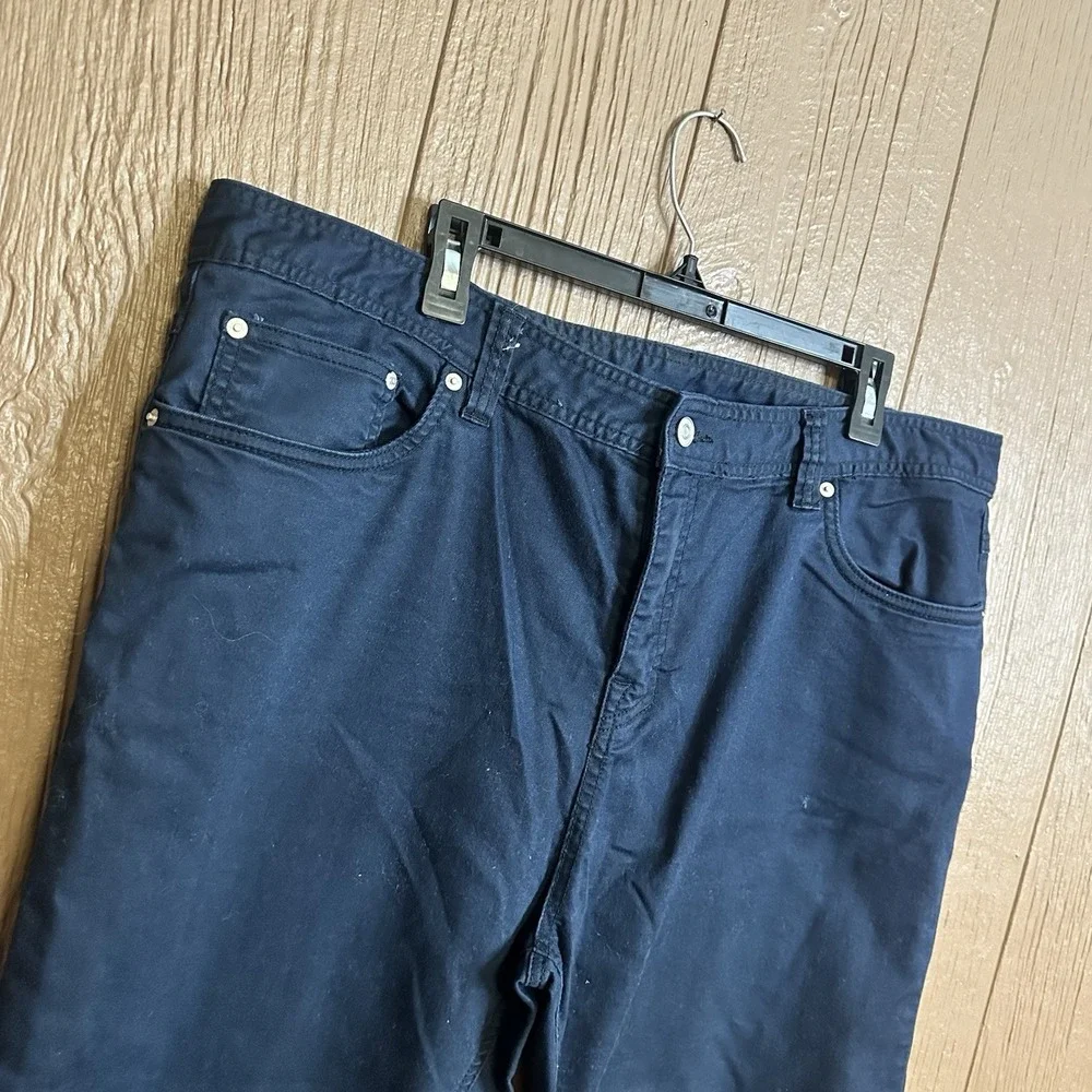 Prana Mens Straight Leg Slim Fit Work Pants Sz 40x30 Navy Blue Outdoor Hiking